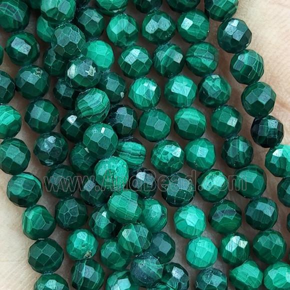 Natural Malachite Beads Tiny Faceted Round AA-Grade