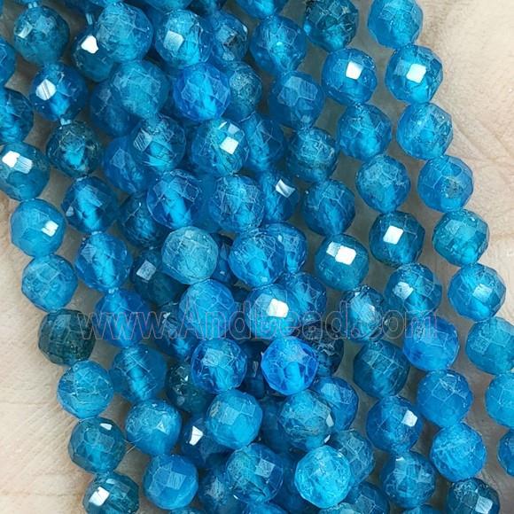 Blue Apatite Seed Beads Faceted Round AA-Grade