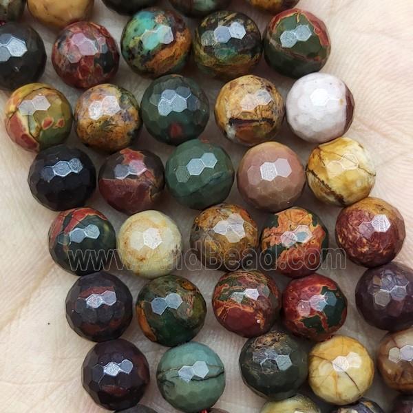 Red Picasso Creek Jasper Beads Faceted Round