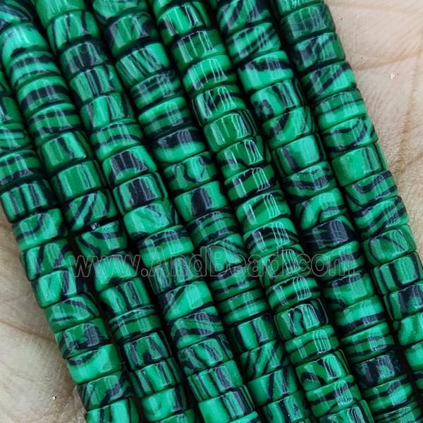 Synthetic Malachite Heishi Beads Green