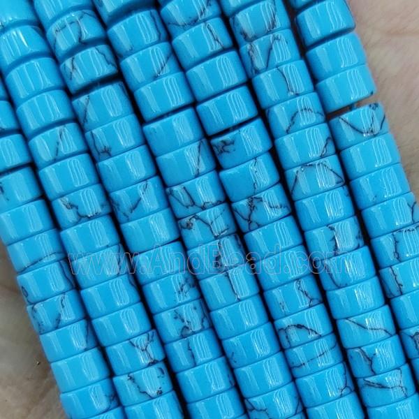 Synthetic Turquoise Heishi Beads Blue