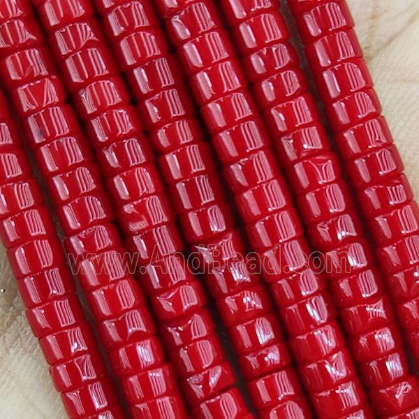 Red Dye Jade Heishi Beads