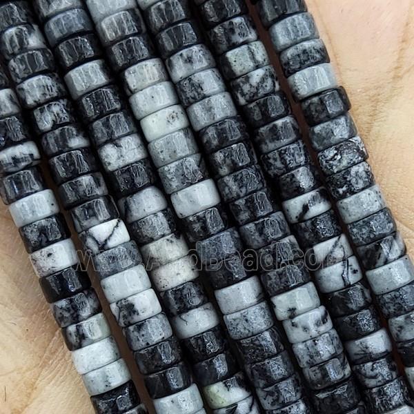 Black Silk Jasper Heishi Beads
