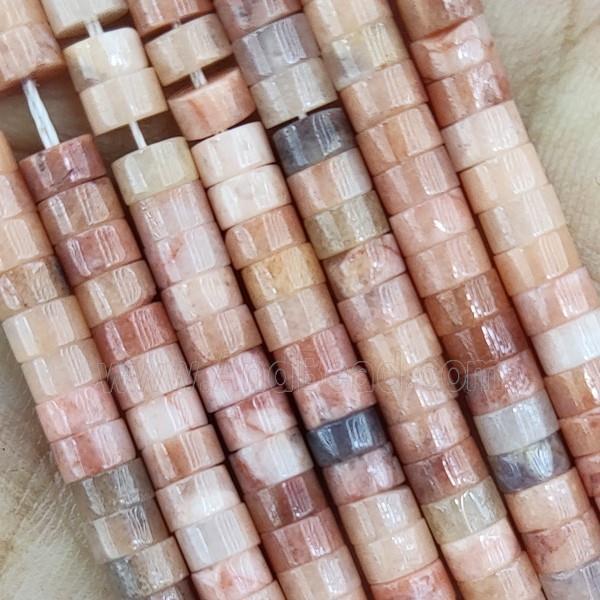 Peach Plum Blossom Jasper Heishi Beads