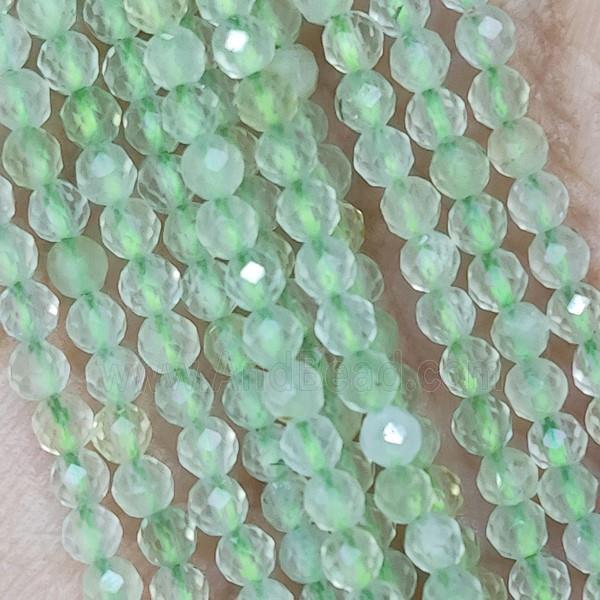Green Prehnite Beads Faceted Round