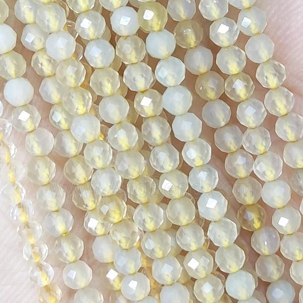 Yellow Agate Beads Faceted Round