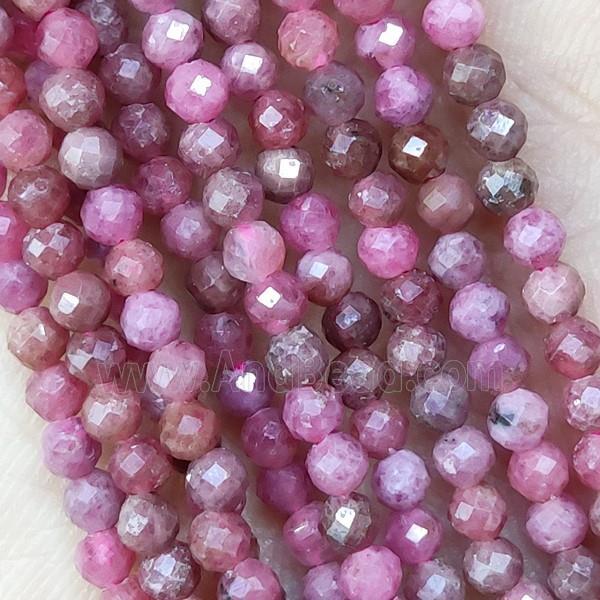 Brazilian Rhodonite Beads Red Faceted Round