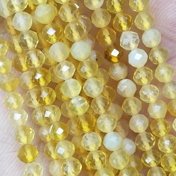 Natural Yellow Opal Beads Tiny Faceted Round AA-Grade
