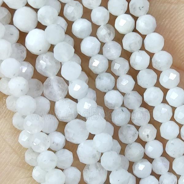 White Moonstone Beads Faceted Round