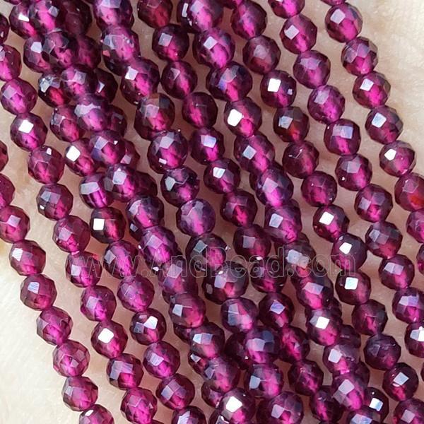 Garnet Beads Tiny Faceted Round