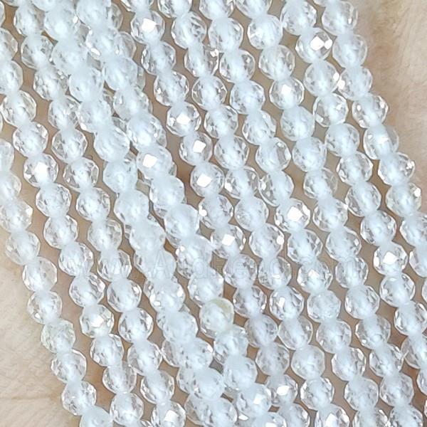 Clear Quartz Beads Tiny Faceted Round