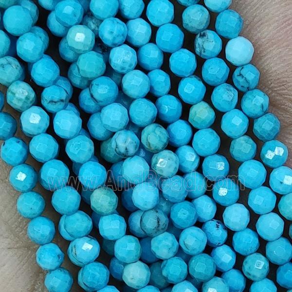Blue Magnesite Turquoise Beads Faceted Round