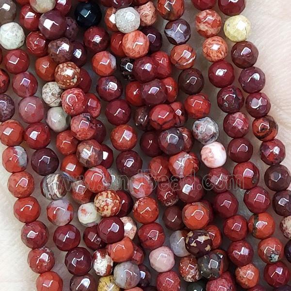 Poppy Jasper Beads Faceted Round