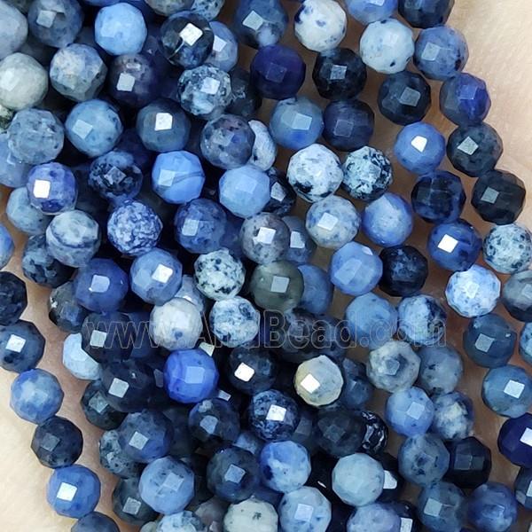 African Dumortierite Beads Blue Faceted Round