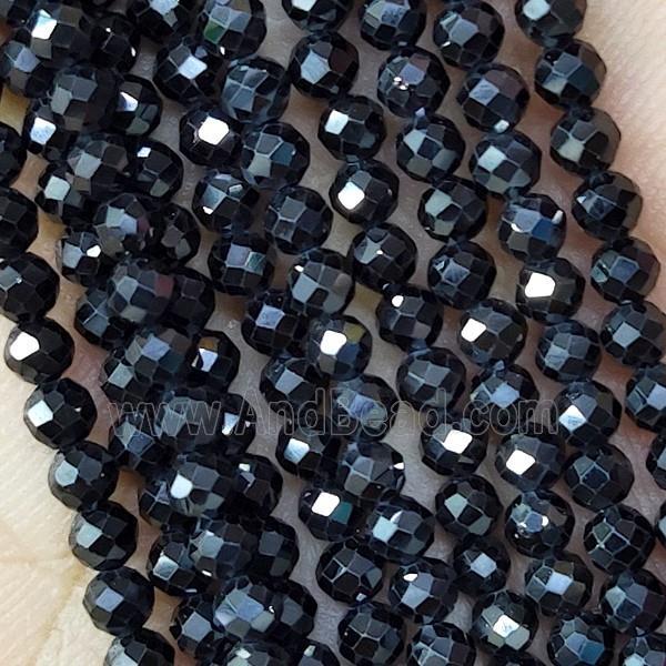 Black Cubic Zircon Beads Faceted Round