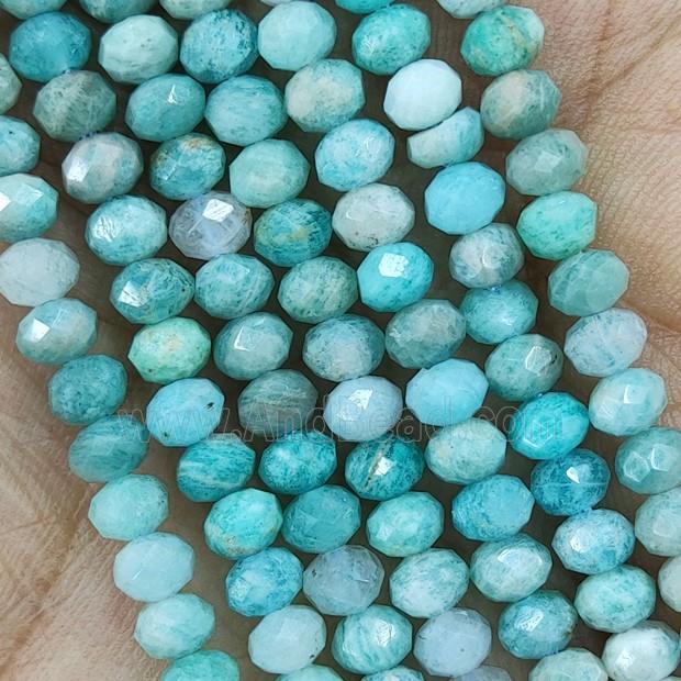 Green Amazonite Beads Faceted Rondelle