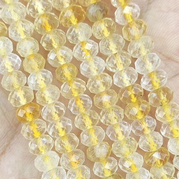 Yellow Citrine Beads Faceted Rondelle