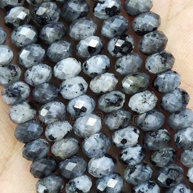 Black Labradorite Beads Faceted Rondelle