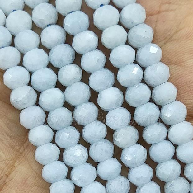 Blue Aquamarine Beads Faceted Rondelle Dye