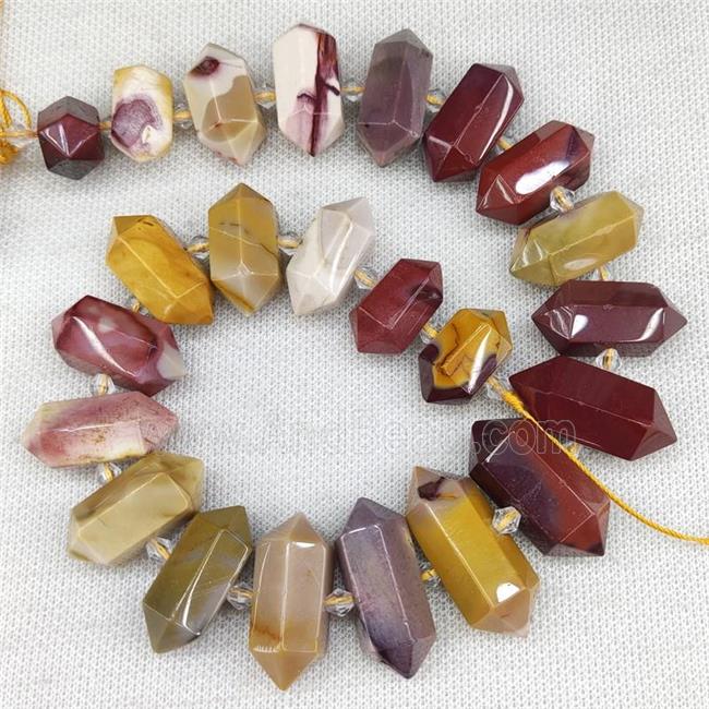 Mookaite Bullet Beads Multicolor