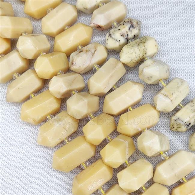 Yellow Jade Bullet Beads