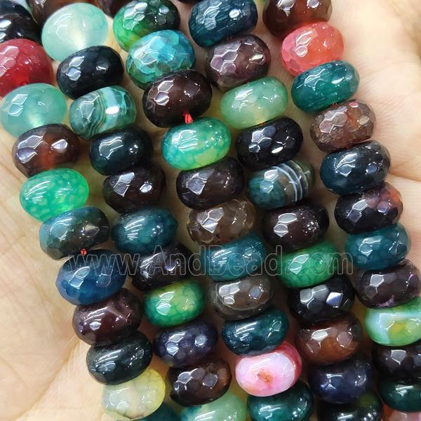 Mixed Agate Beads Faceted Rondelle Dye