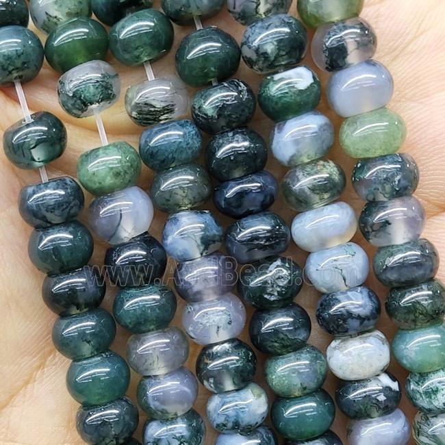 Green Moss Agate Rondelle Beads