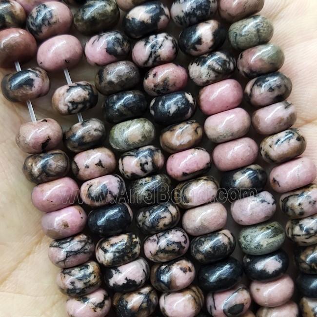 Pink Rhodonite Rondelle Beads