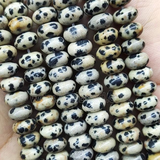 Black Dalmatian Jasper Rondelle Beads