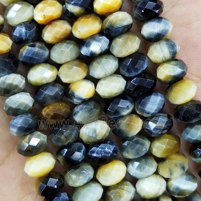 Fancy Tiger Eye Stone Beads Faceted Rondelle