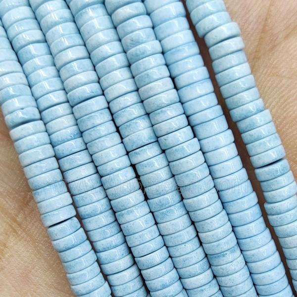 Blue Oxidative Agate Heishi Beads