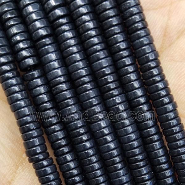 Black Oxidative Agate Heishi Spacer Beads