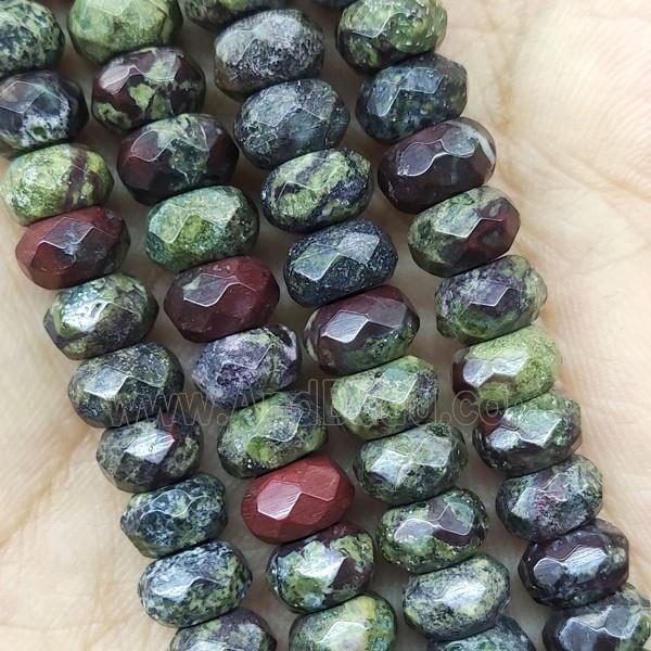 Dragon Bloodstone Beads Faceted Rondelle