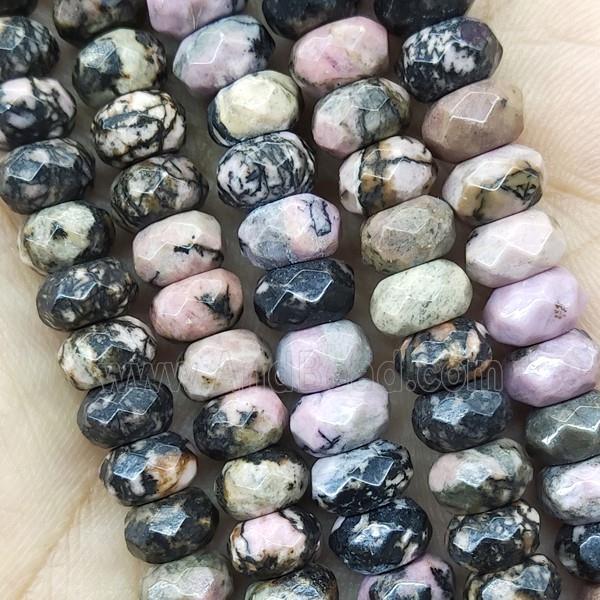Pink Rhodonite Beads Faceted Rondelle