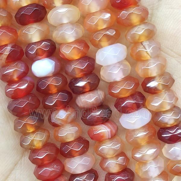 Natural Carnelian Agate Beads Faceted Rondelle