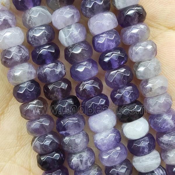 Purple Amethyst Beads Faceted Rondelle