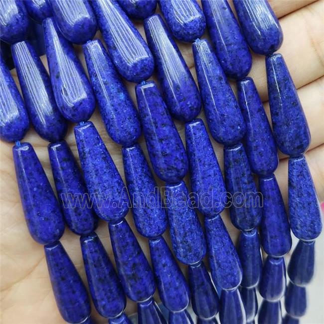 Blue Dye Lapis Lazuli Teardrop Beads