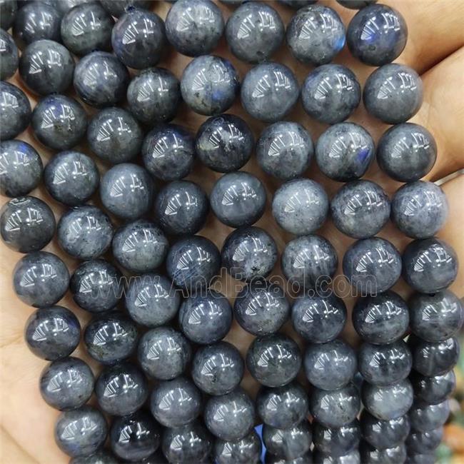 Black Labradorite Beads Blue Round Smooth AA-Grade
