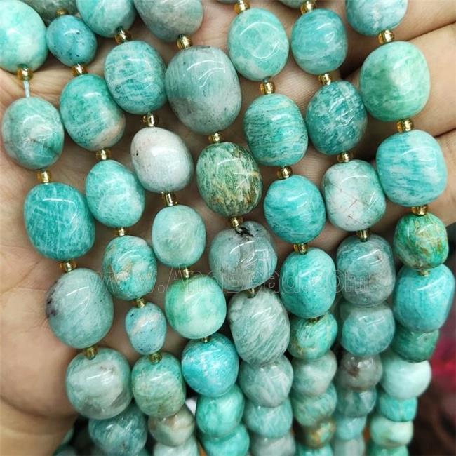Green Amazonite Beads Nugget Freeform Polished