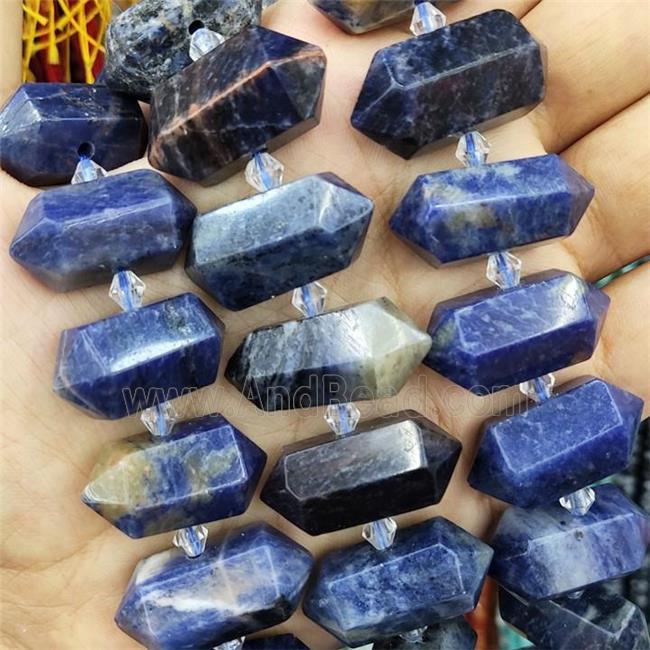 Blue Sodalite Bullet Beads