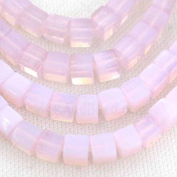 Pink Opalite Cube Beads