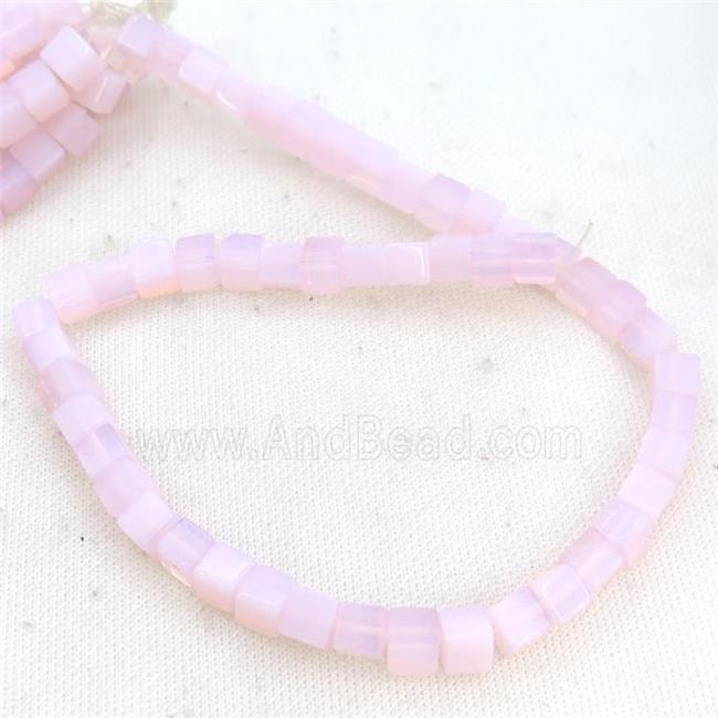 Pink Opalite Cube Beads