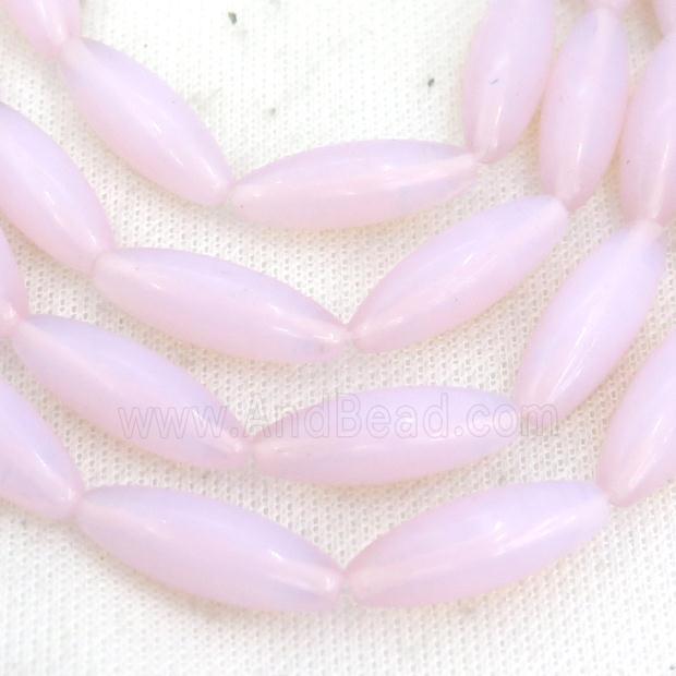 Pink Opalite Rice Beads Smooth