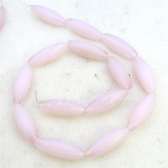 Pink Opalite Rice Beads Smooth