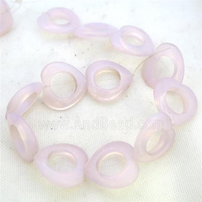 Pink Opalite Heart Beads