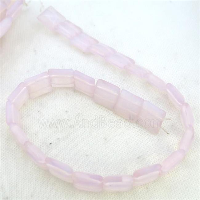 Pink Opalite Square Beads 2Holes