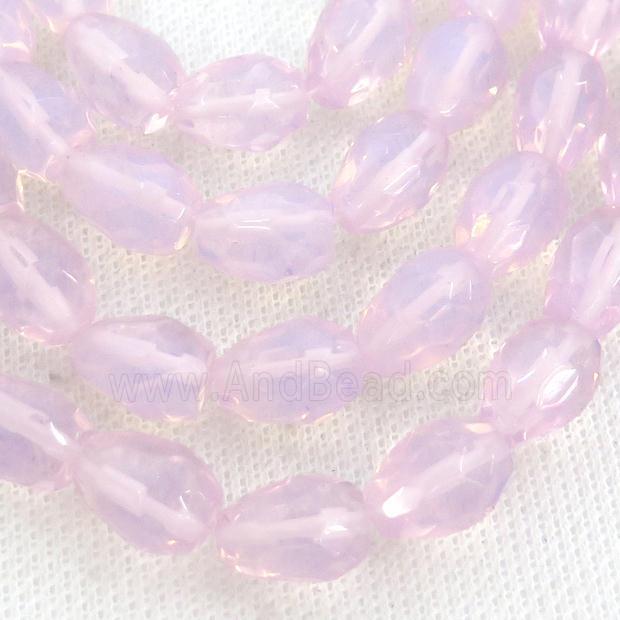 Pink Opalite Beads Faceted Teardrop