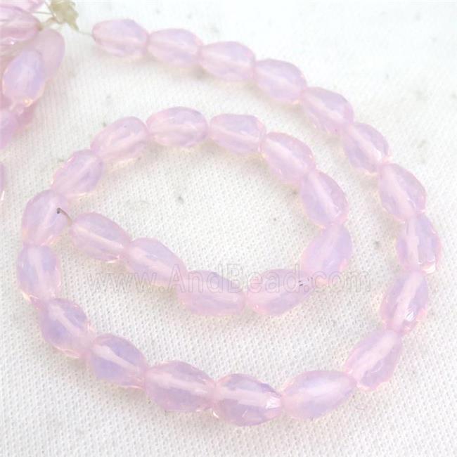 Pink Opalite Beads Faceted Teardrop