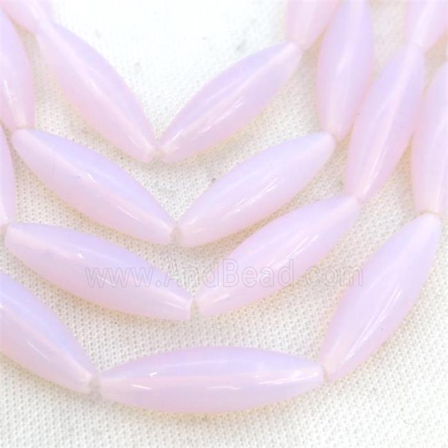 Pink Opalite Rice Beads