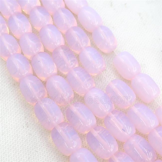 Pink Opalite Barrel Beads Smooth